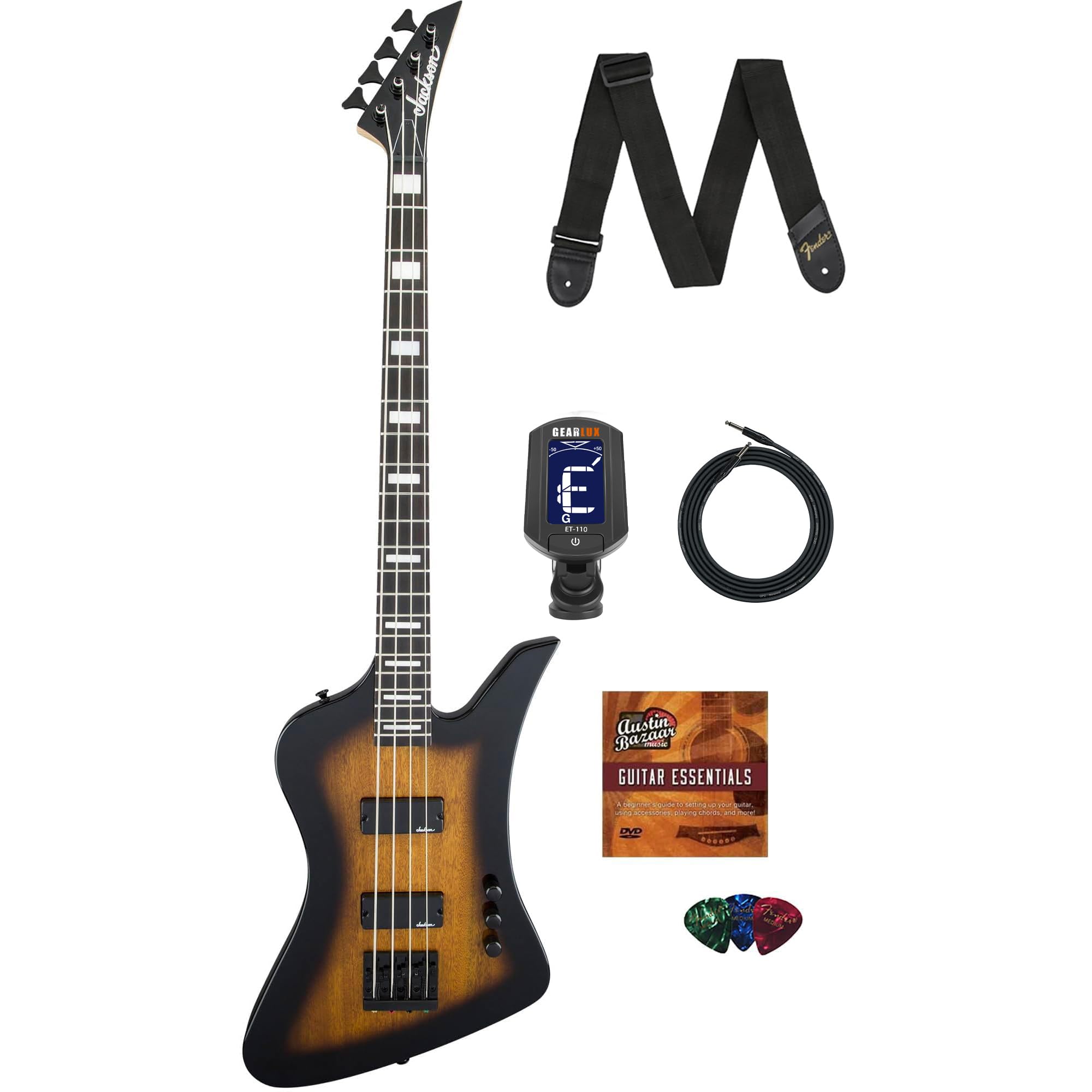 Amazon.com: Jackson Kelly Bird JS2 Bass Guitar - Tobacco Burst